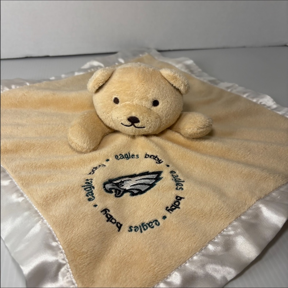 Baby Fanatic Philadelphia Eagles Brown Teddy Bear Plush Lovey Security Blanket